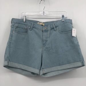 Gap Denim 5" Shorts Folded Hem Mid Rise Light Wash Size 33